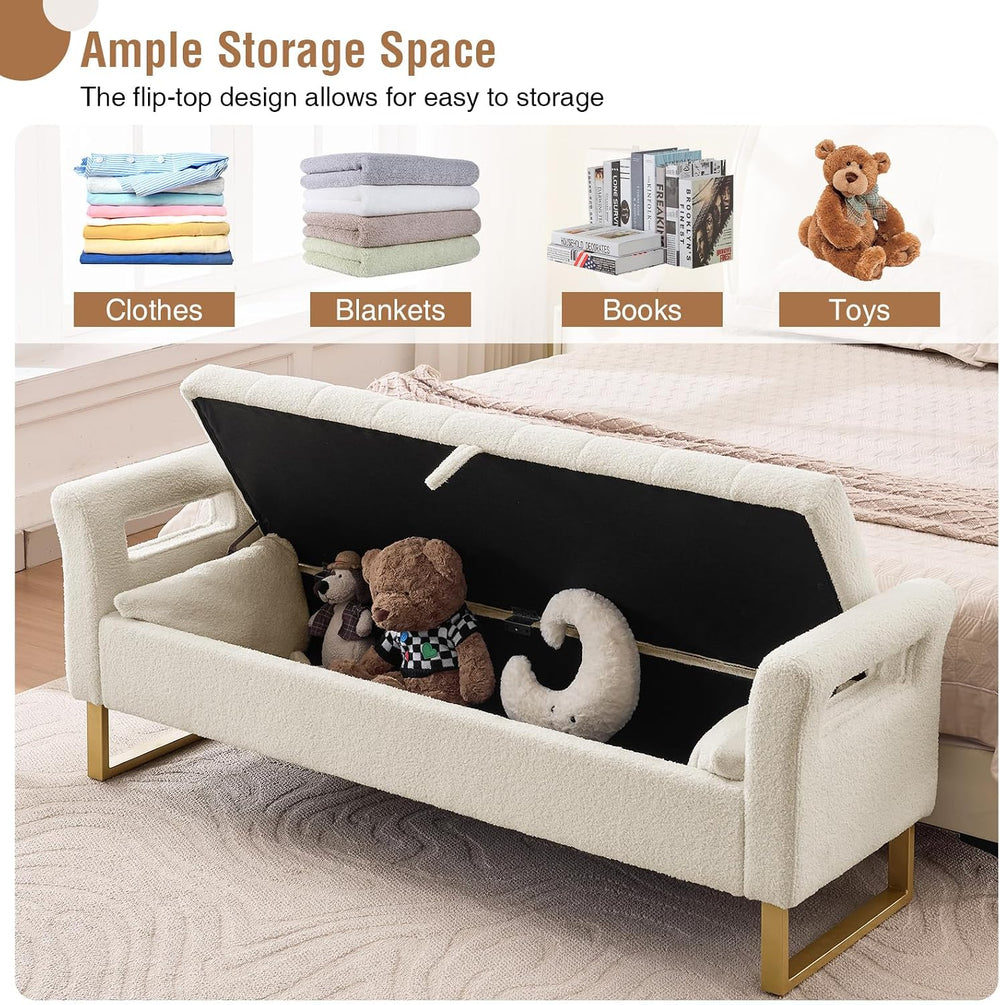 66" King Size Storage Bench for Bedroom End of Bed Benches with Storage ...