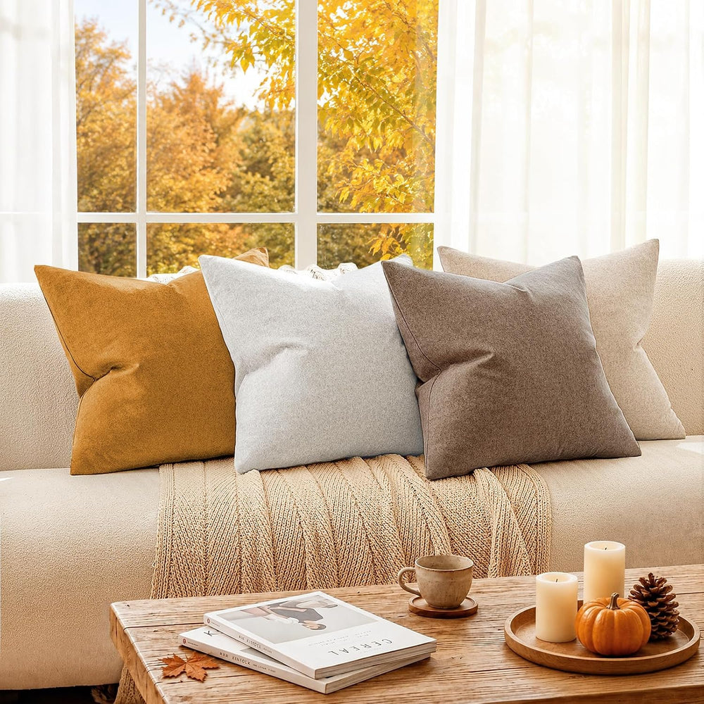 a moment Waterproof Throw Pillow Covers Set of 4,20x20 Inch Outdoor Stain Res...