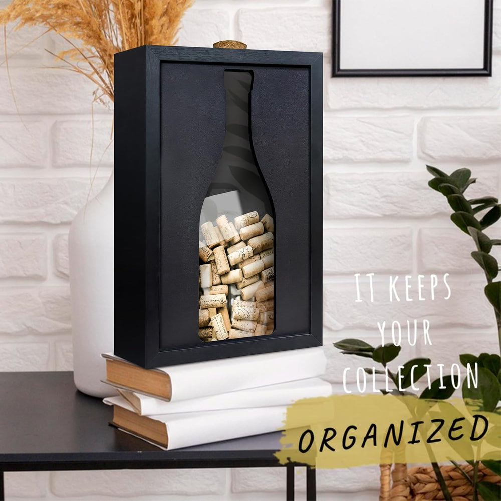 flinelife Wooden Wine Cork Holder, 13x8, Wine Cork Collector Shadow Box - Per...