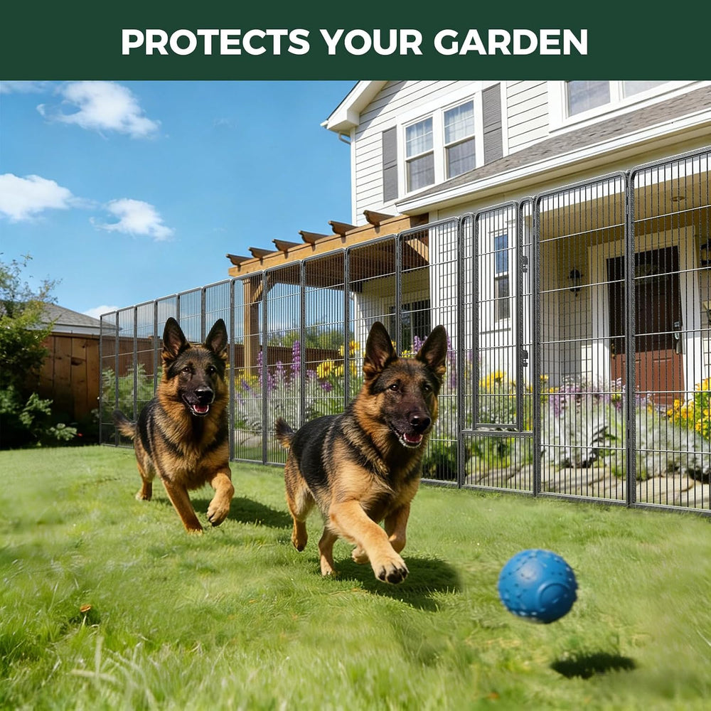 FXW No Dig Garden Fence, Outdoor for Yard, 45in(H) x 36.4ft(L), 16 Panels