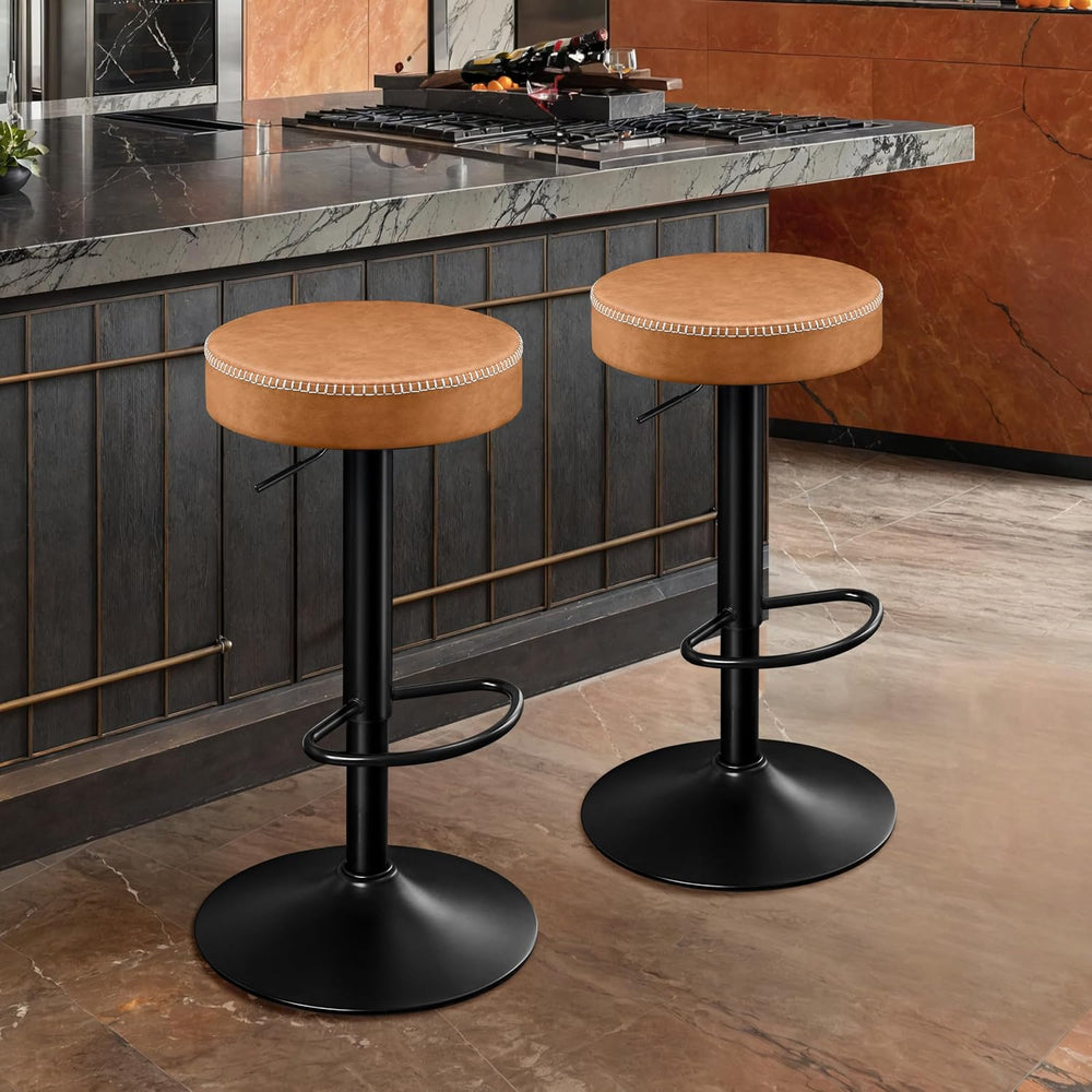 STOOLINK Tall Bar Stools Set of 2, Microfiber Leather Bar Height Stools | 360...