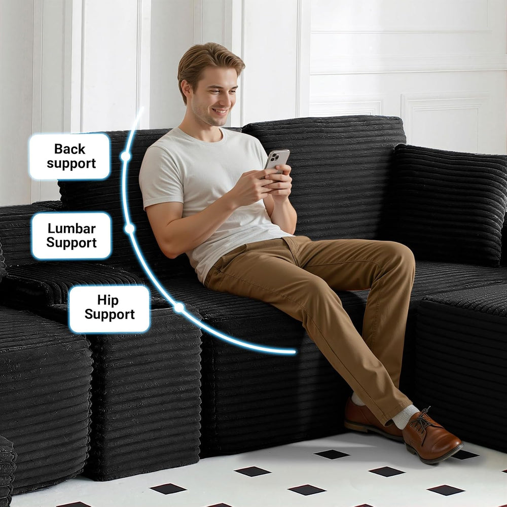 ivoros 150 Inch Modular Sectional Sofa Couch, Oversized Modern Cloud Couch fo...