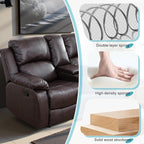 Recliner Sofa Set Couches for Living Room Chair Semi PU Fabric Living Room Furniture Sets, Adjusted Loveseat Reclining Couch Furniture Sofa Set for Theater Seating, Dark Brown
