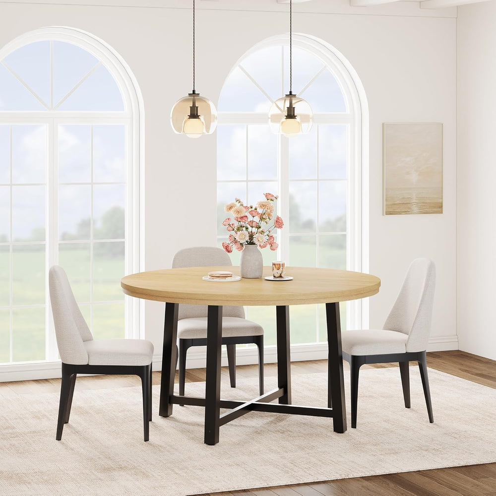 IDEALHOUSE 47" Round Dining Table for 4, Kitchen Dining Room Table with ...
