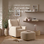 Kiwi Glider Recliner w/Electronic Control and USB | in Almond Teddy Loop w/Light Wood Base, Greenguard Gold Certified