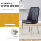 Dining Chairs Set of 6，Modern Dining Chairs, Equipped with PU Leather Backrest Cushions and Metal Legs, Suitable for Restaurants, Kitchens, and Dining Room Chairs