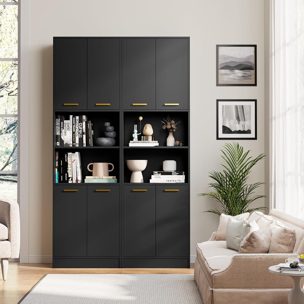 Cozy Castle Kitchen Pantry Cabinet, 75" Tall Wood Storage Cabinet with D...