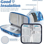 YOUSHARES Insulin Cooler Travel Case - Diabetic Insulated Organizer Portable Cooling Bag for Medication Cooling Insulation, Insulin Pen Case with 2 TSA Approved Cooler Ice Pack (Quicksand Gold)