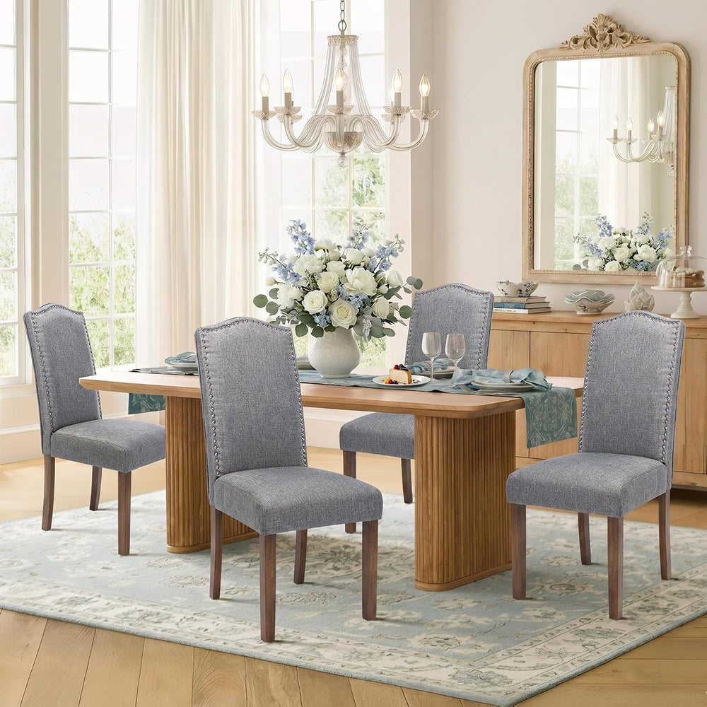 Upholstered Dining Chair Modern Stylish Kitchen Diner Fabric Set of 6