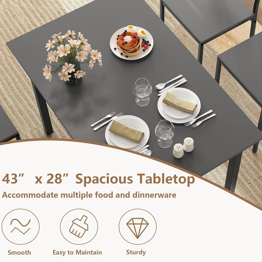 GOFLAME 5-Piece Dining Table Set, Industrial Kitchen Table and Chairs for 4 w...
