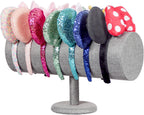 Coward T-Bar Beige Headband Holder Organizer,Hairband Display Stand,Hairband Storage Rack for Girls And Women (detachable gray linen)