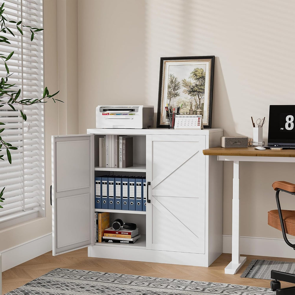 36" Metal Storage Cabinet, Farmhouse Kitchen Storage Cabinet with Doors ...