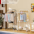 Clothes Garment Coat Rack Drying Clothing Racks Metal Freestanding for Hanging Clothes Portable Closet for Laundry Bedroom Black