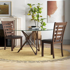 GOFLAME Upholstered Dining Chairs Set of 2, Wooden Kitchen Chairs with Padded Seat & Rubber Wood Frame, High Back Armless Dining Chairs, Dinette Side Chairs for Living Room, Dining Room
