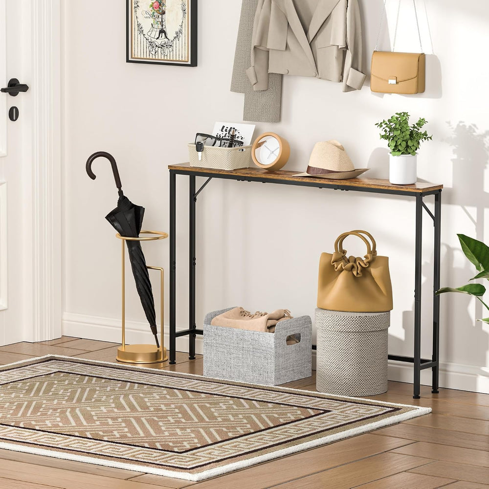 47.2" Console Table, Narrow Entryway Table, Skinny Sofa Table, Behind Co...