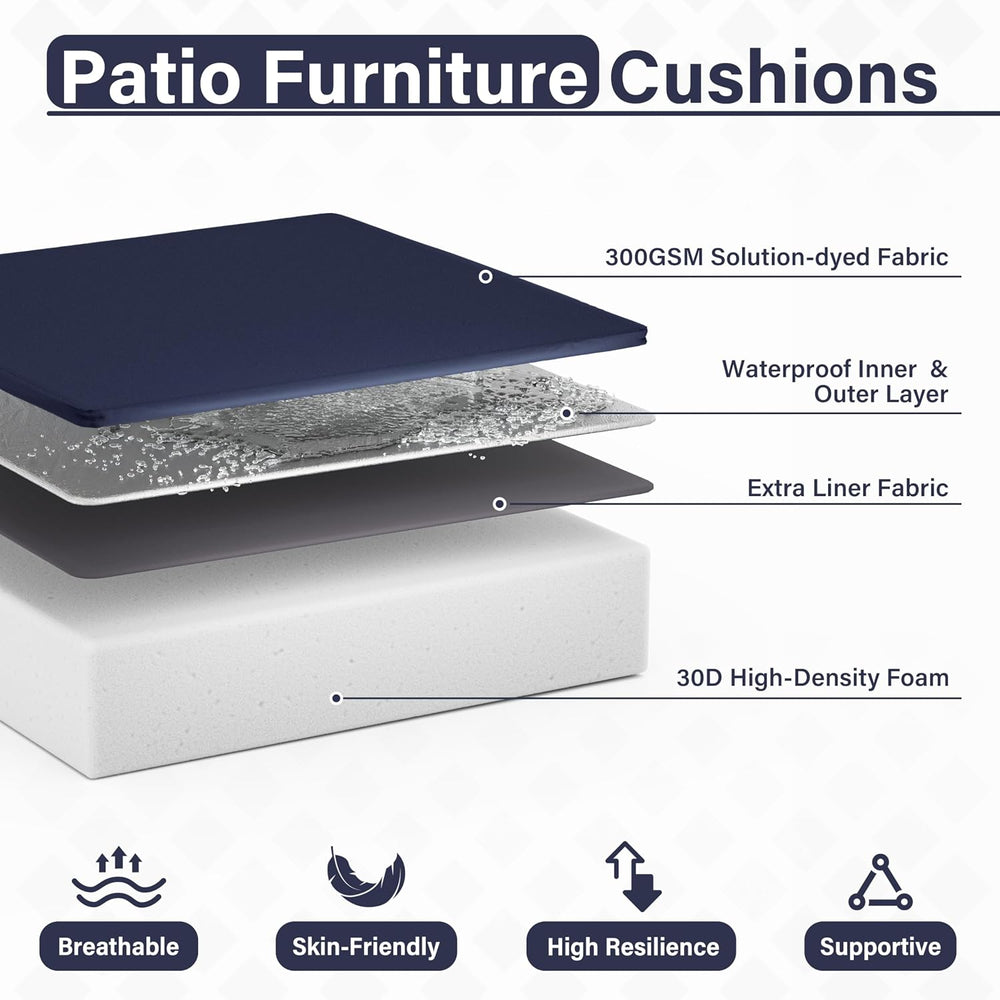 Patio Chair Cushions 19 x 19 x 4 Inch Waterproof Outdoor Seat Cushions for Pa...