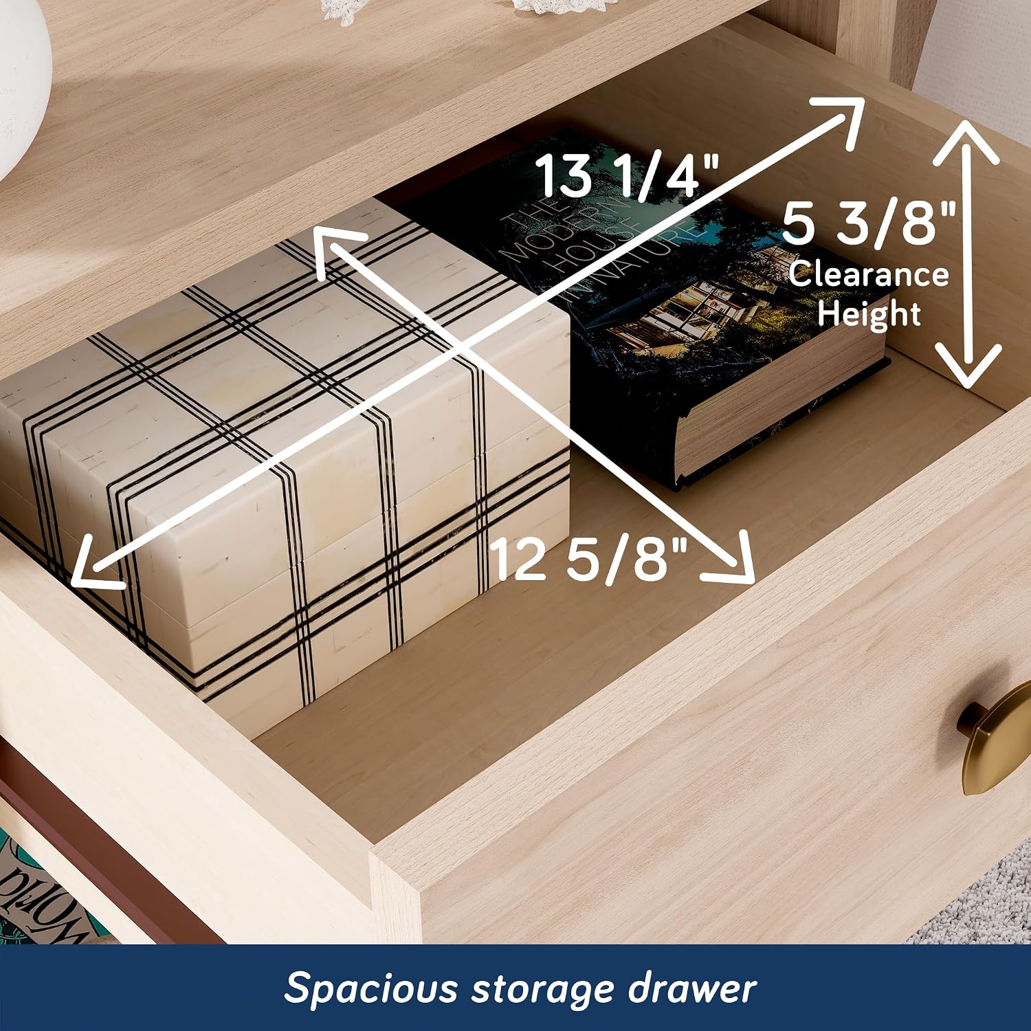 Sauder River Ranch Nightstand W/Drawer, Harvest Walnut Finish