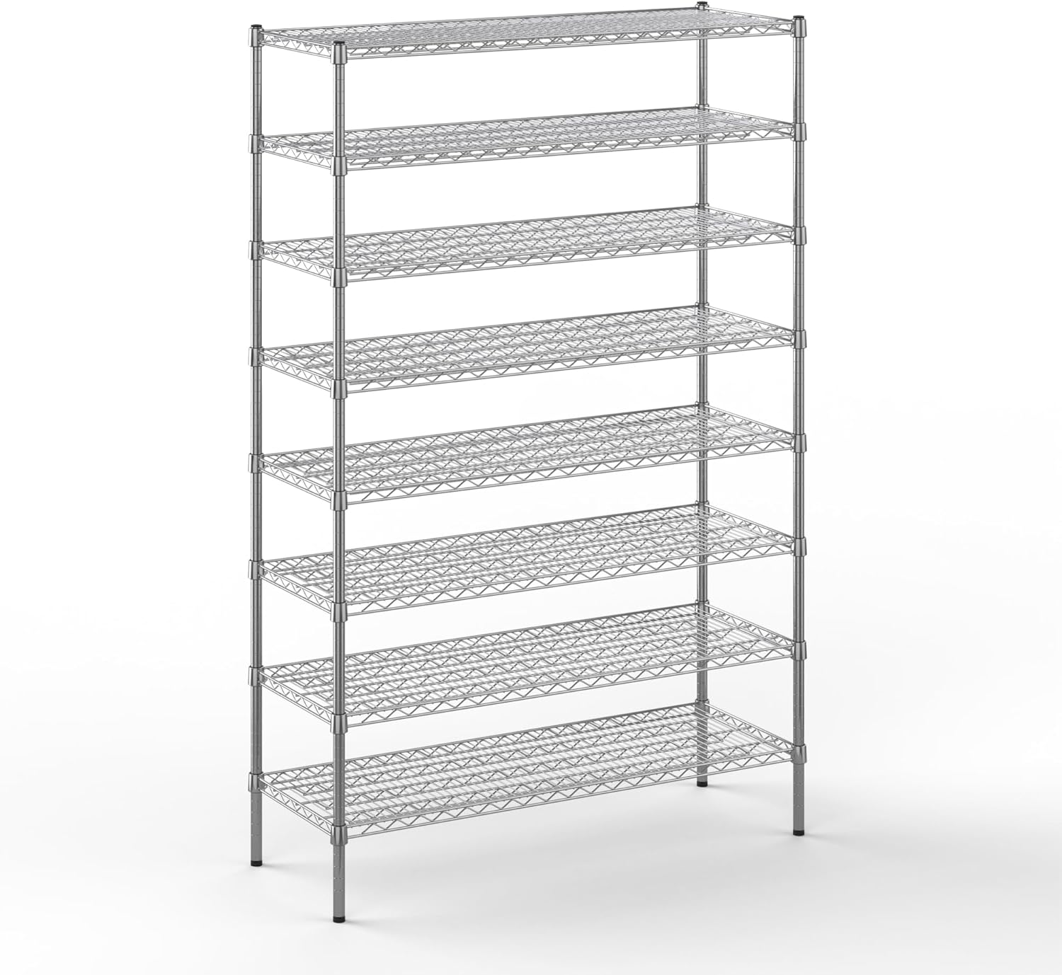 18" Deep x 48" Wide x 74" Height Wire Shelving Kit | 8-Tier | NSF Commercial Storage Rack Unit