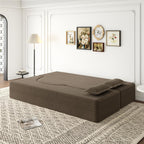 2 in 1 Convertible Folding Sofa Bed, Plush Corduroy Lazy Lounge Sofabed, Foam Folding Floor Sofa Bed, 78" Full Size Memory Foam Couch for Living Room Guestroom, No Assembly Required Sofabed (Coffee )