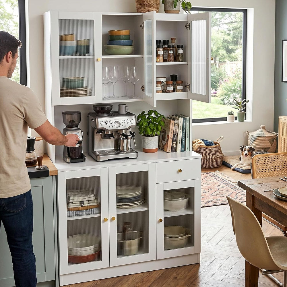 71" Kitchen Pantry Cabinet with Storage, Tall Kitchen Pantry Cabinet wit...