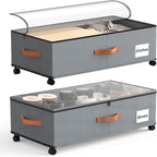 Eastherry Under Bed Storage Containers with Wheels, 9.5 inches Higher Underbed Shoes Blankets Clothes Toy Storage Drawers for College Dorms Bedrooms Nursery Rooms Organization, 2 Pack to be Assembled