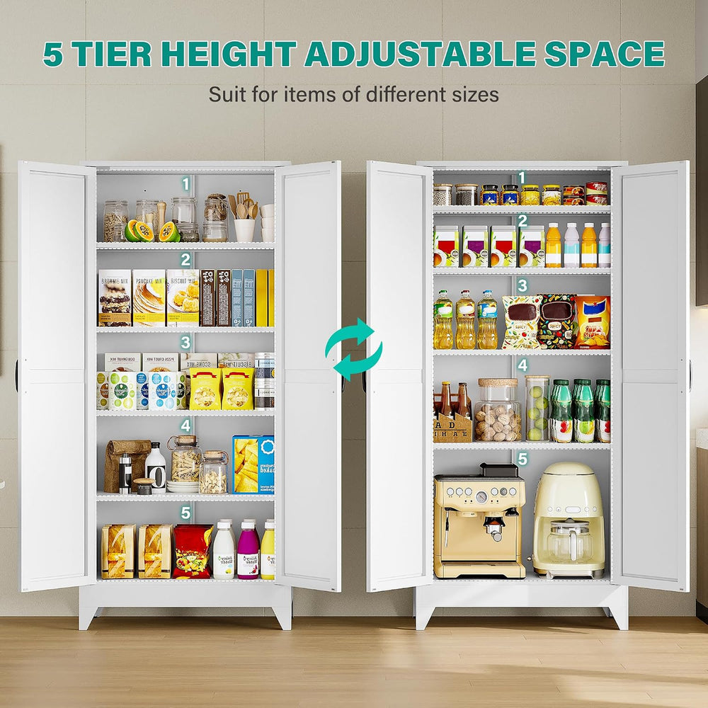 SISESOL 75" Tall Pantry Cabinet,Farmhouse Kitchen Pantry Storage Cabinet...