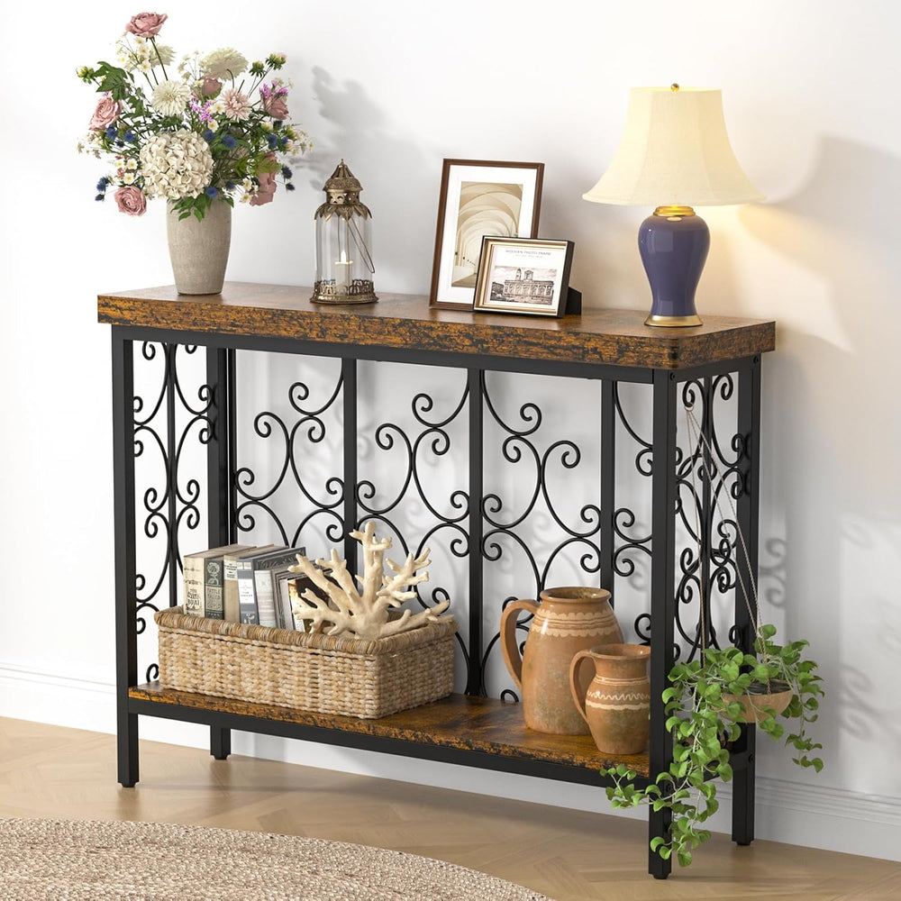 XCSOURCE Console Table, 42.5" Entryway Table with Storage Shelf, Narrow ...