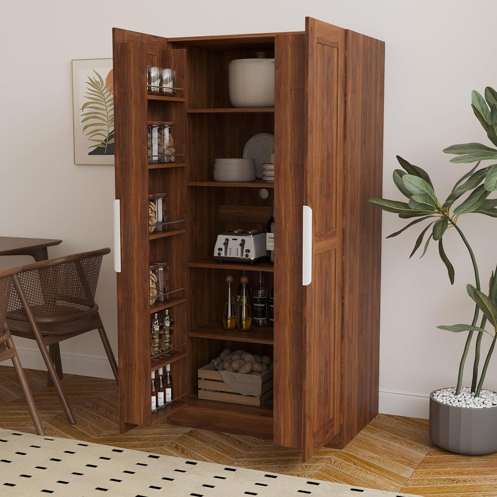 62.99Inch Modern Kitchen Pantry Cabinet,Freestanding Hutch Cabinet with Doors...