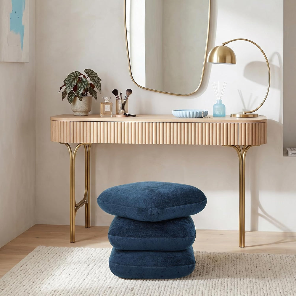 Get Set Style Ottoman, 360° Swivel Vanity Chair, Modern Geometric Ottoman, Fo...
