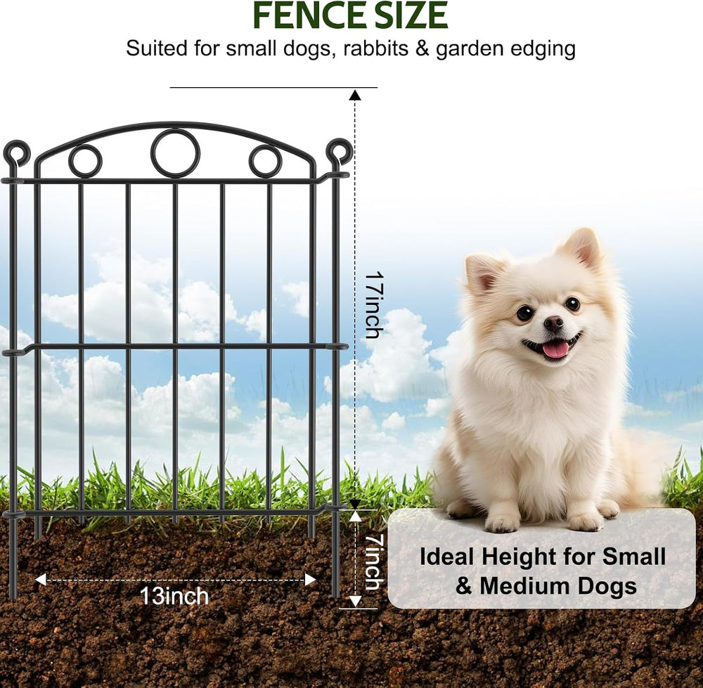 Decorative Garden Fence 17in x 50ft, 50 Panels No Dig Fence, Metal Fencing