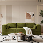 106" Chenille Folding Convertible Sleeper Sofa Bed, Green Pull Out Floor Modular Couch with Pillow, Memory Foam Boneless Couchs Sectional for Living Room Bedroom (3, Green)
