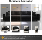 KEIKI 102.4" Sectional Couches, Modern Comfy Upholstered Sofa Cloud Couch, Deep Seat 4 Seat Sofa Set with Soft Pillows and Movable Ottoman for Living Room, Apartment, Office, Black