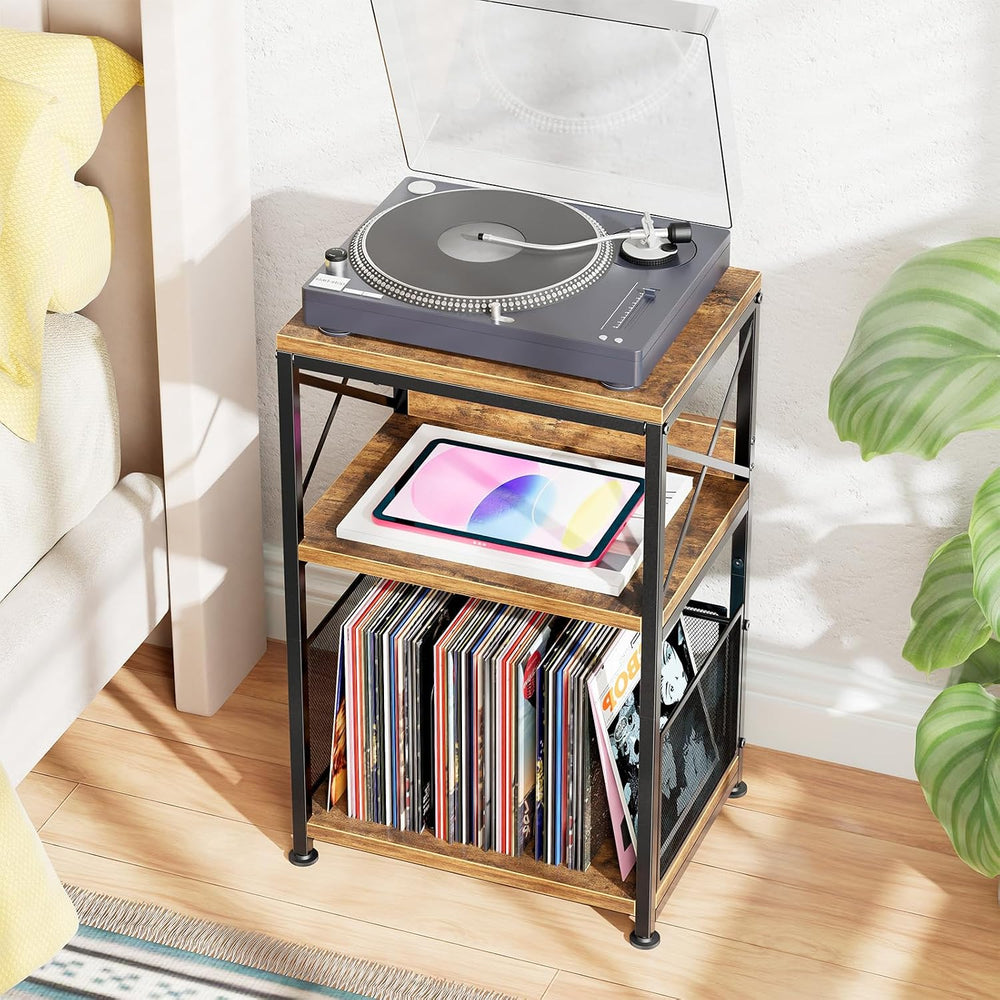 Simple Trending Record Player Stand, Turntable Stand with Vinyl Storage Holds...
