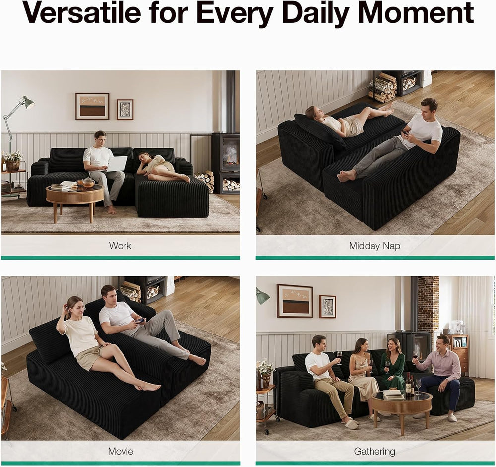 Novilla L-Shape Sectional Couches for Living Room with Smarts Coil® Support, ...