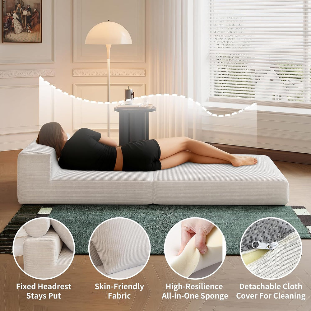Folding Sofa Bed, 3-in-1 Convertible Sleeper Chair Bed with Pillows, Foldable...