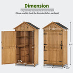 MCombo Large Outdoor Storage Cabinet with 3 Adjustable Shelves, 82 Inches Tall Storage Shed, Wood Garden Shed with Locks for Patio Yard Lawn, 1970