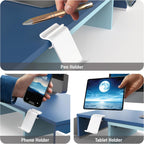 Simple Houseware Desk Dual Monitor Stand Riser with Drawer, Blue