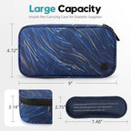 ALLCAMP Insulin Cooler Travel Case Diabetic Medication Cooler with 4 Ice Pack - Medical Cooler Bag Portable and Reusable Blue (9X 4.72x 3.14 inches)