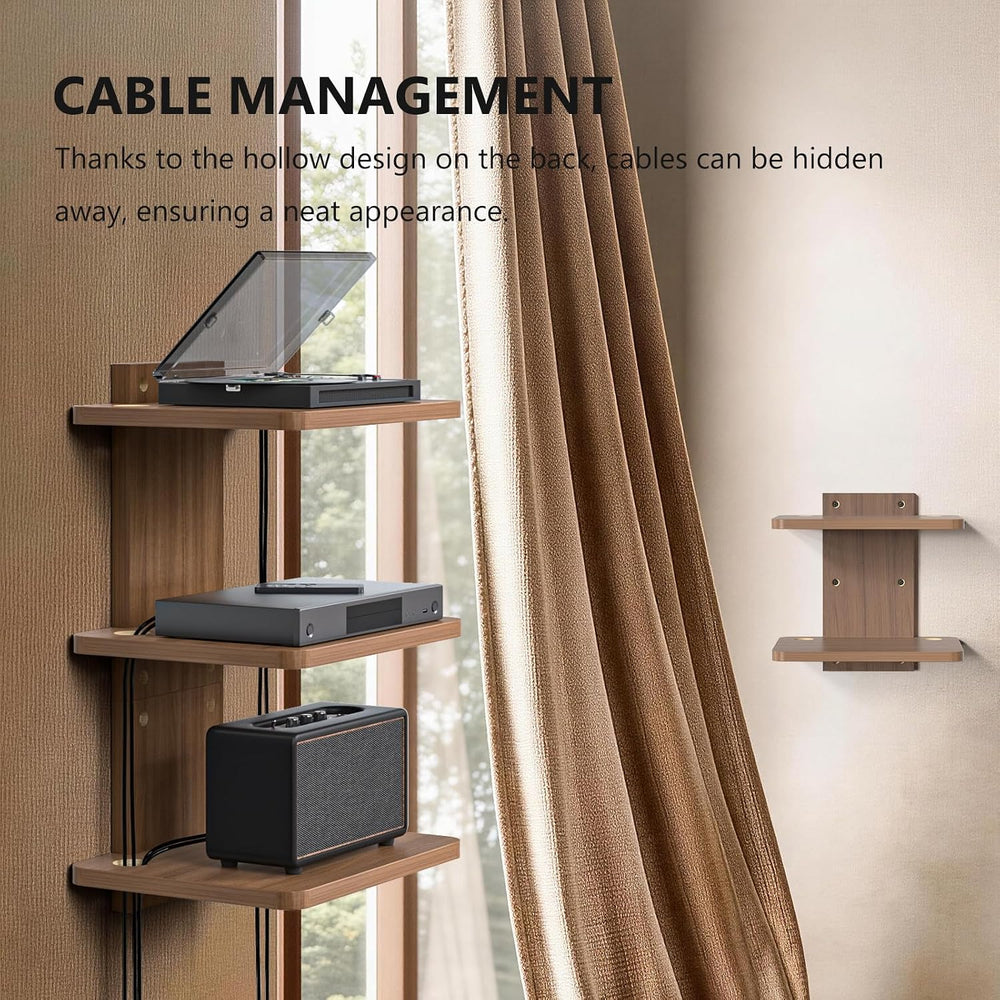 WALI 3 Tier Floating TV Wall Shelf for Projector, DVD Player