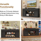 St.Mandyu 70" Large Farmhouse TV Stand for 85/80/75/70 Inch TVs w/4 Drawers,Rustic Tall Media Console w/Sliding Barn Door, Adjustable Shelves,Tall Entertainment Center for Living Room,Black