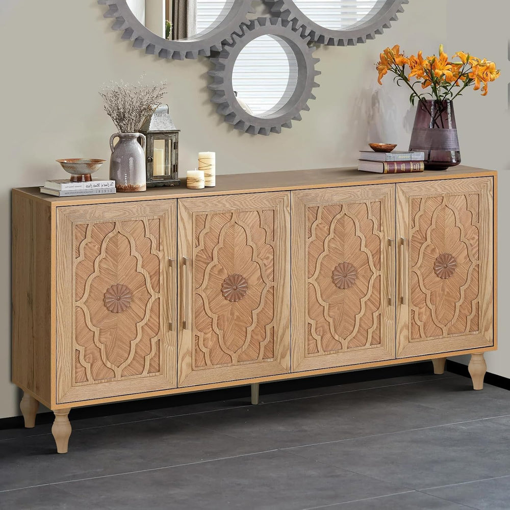 Sideboard Buffet 63" Credenzas for Living Room, Entryway Table with Stor...