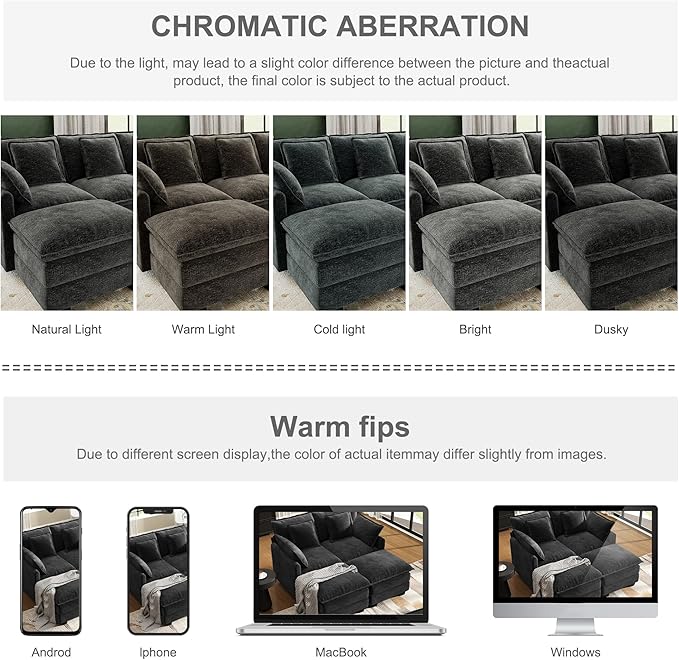 58" Cloud Couch Loveseat, Deep Seat Modular Sectional Sofa with 4 Removable Washable Pillows and 2 Ottoman for Living Room, Bedroom, Apartment, Black