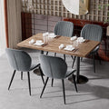 Dining Chairs Set of 4 Modern Velvet Dining Room Chairs Upholstered Dining Chairs with Thick Cushions Metal Legs Armless Back Chair for Kitchen and Living Room Dark Gray