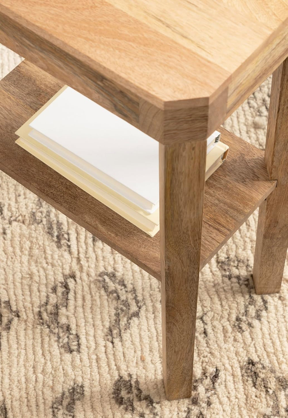 Kate and Laurel Talcott Modern Narrow Rectangle Wood Side Table, 16 x 10 x 25...