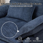 Oversized Accent Chair,44" Chenille Living Room Chairs,Modern Upholstered Armchair Cloud Sofa Chair with Extra Thick,Comfy Reading Chair Side Chair for Living Room Bedroom Apartment Blue