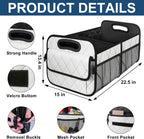 Deosk Car Trunk Organizer for SUV, Car Organizers and Storage with 6 Pocket, Car Accessories for Women/Men 70L Waterproof Polyester Trunk Organizer(Large, Beige)
