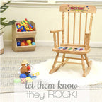 Girl's Personalized White Wood Rocking Chair Toddler Baby Gift (You are My Sunshine)