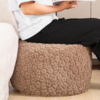 Round Pouf Ottoman Footstool 20x14In Ottoman Footrest for Couch Sofa Coffee | All-in-one Foam Floor Pouf,Ottoman Coffee Table,Footstool Ottoman Boho Poof Home Decor Beanbag Chairs for Living Room Bedroom