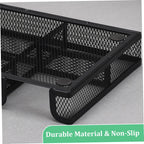 Desk Drawer Organizer Tray 6 Compartment Mesh Organizers 11x6x1.4" Small Metal Pencil Organizer Pen Pencil Tray for Home Office School Supplies Desktop Desk, Drawer org