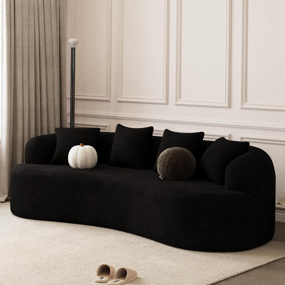 107" Curved Sofa for Living Room, Modern Chenille Cloud Couch Sofa, Luxu...